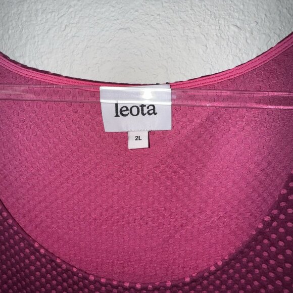 Leota Fit & Flare Scoop Back Dress Pink Honeycomb Circle Cap Sleeve Women’s 2XL - Picture 7 of 7